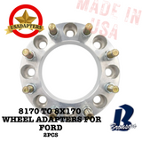 8x170 to 8x170 (FORD) US MADE Wheel Lug Adapters x 2pcs.